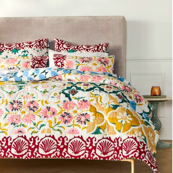 Anthropologie Other - Anthropologie Marlene Voile Quilt-California King w 2 Standard Shams